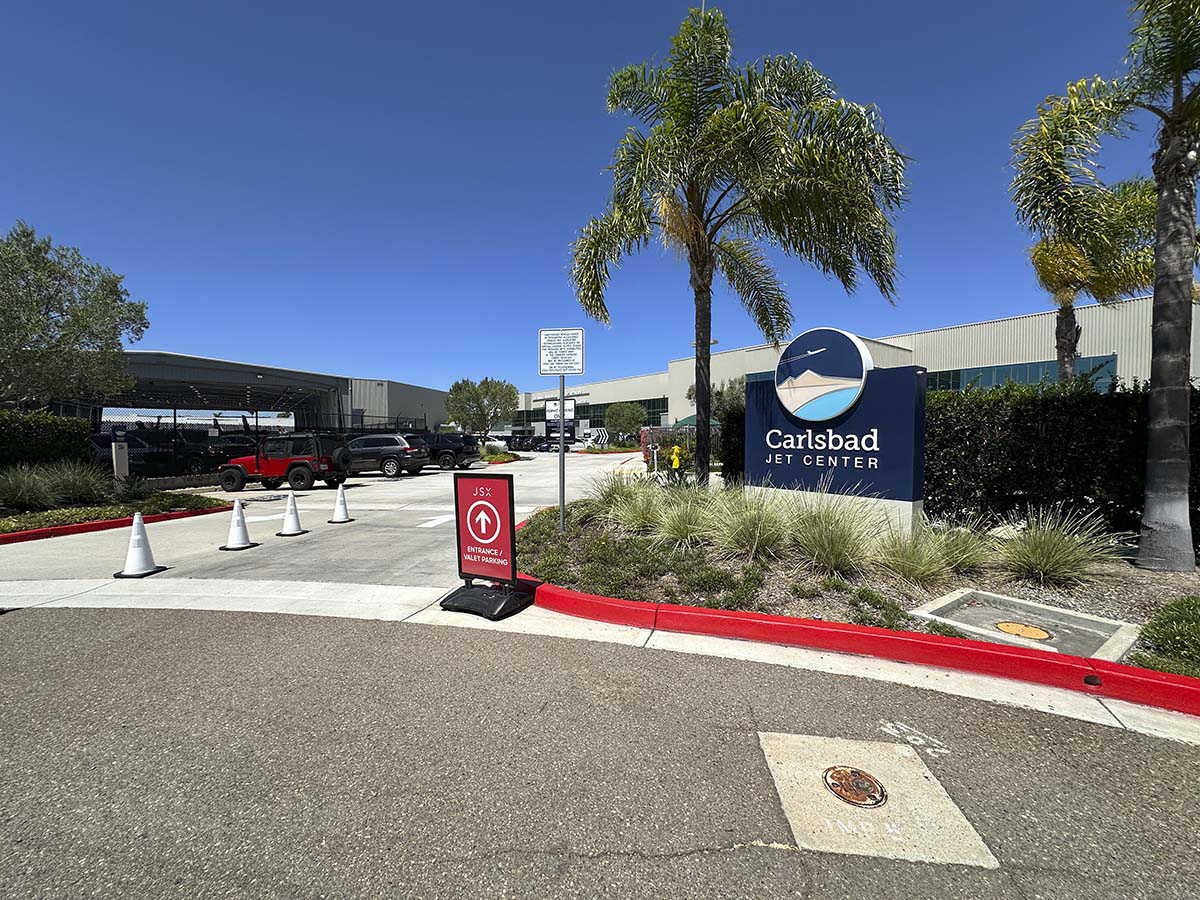 Entrance to be Carlsbad Jet Center at the Carlsbad Airport in San Diego