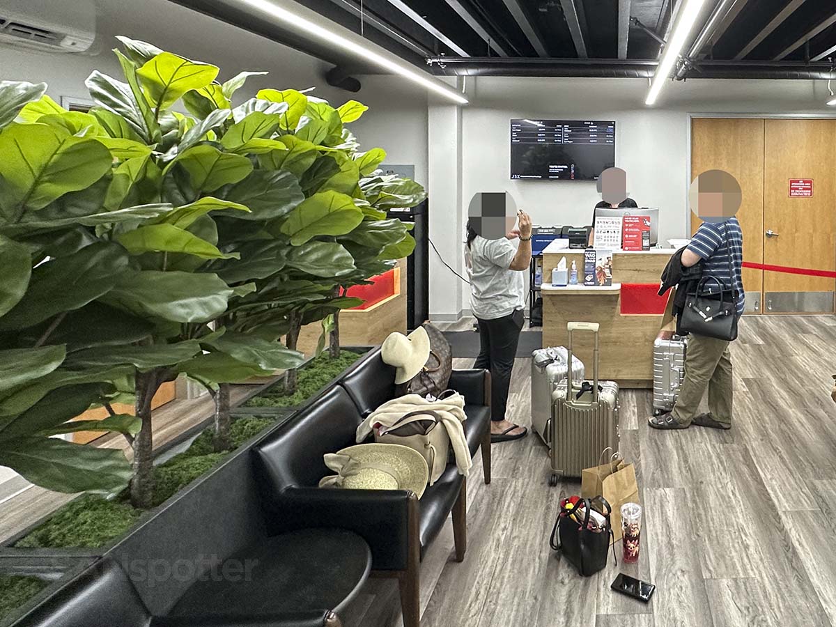 JSX check-in desk Carlsbad Jet Center at the McClellan-Palomar Airport