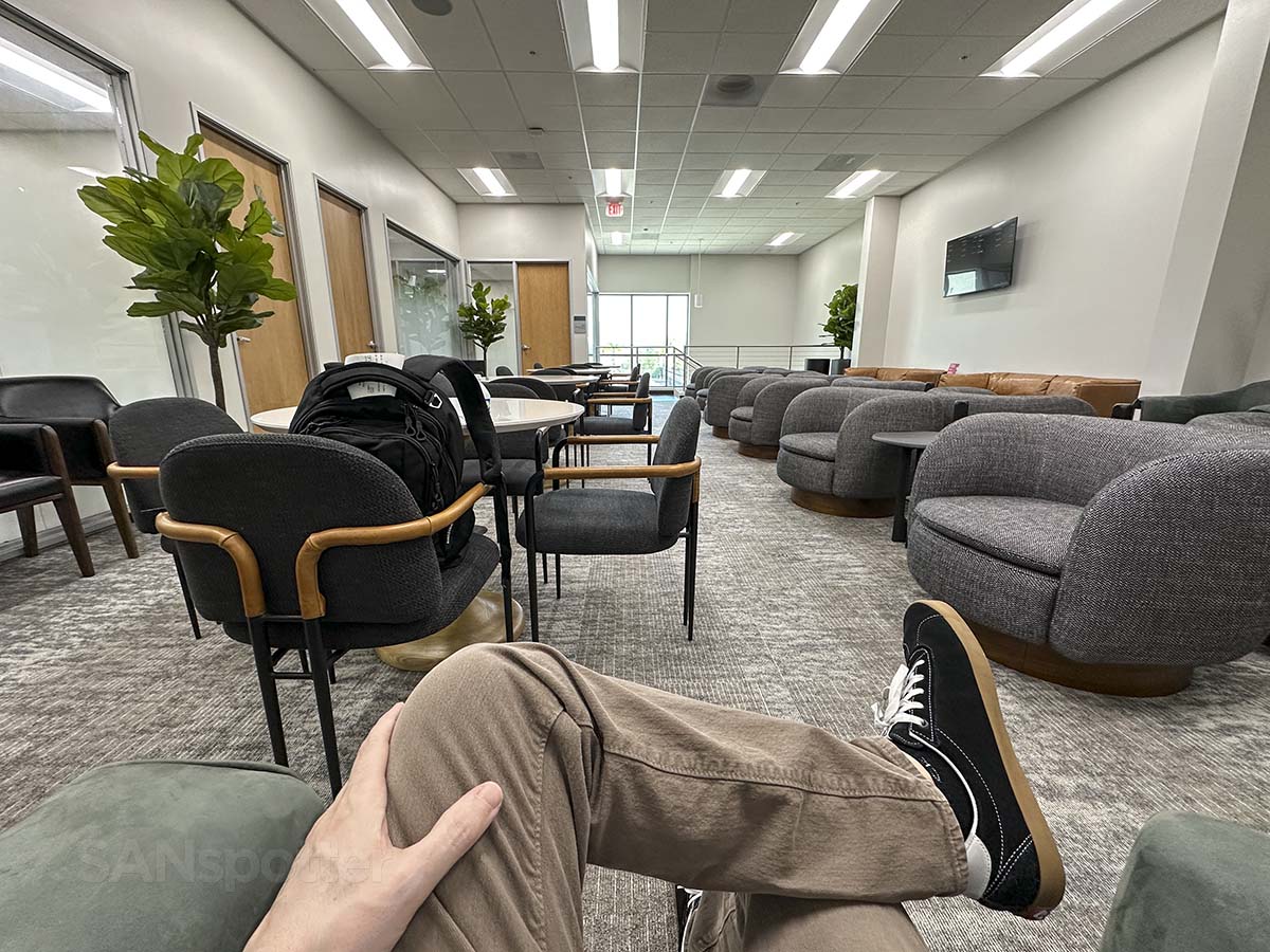 Upstairs waiting area JSX lounge at the Carlsbad Jet Center at the McClellan-Palomar Airport