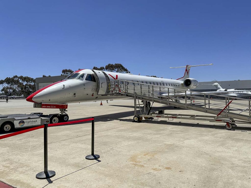 JSX Embraer 145 at the Carlsbad Jet Center at the McClellan-Palomar Airport