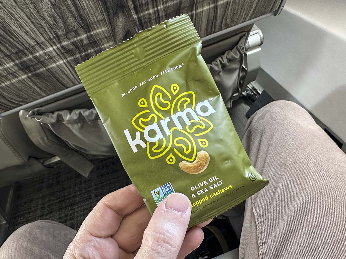 JSX E145 free snack (little bag of cashews)