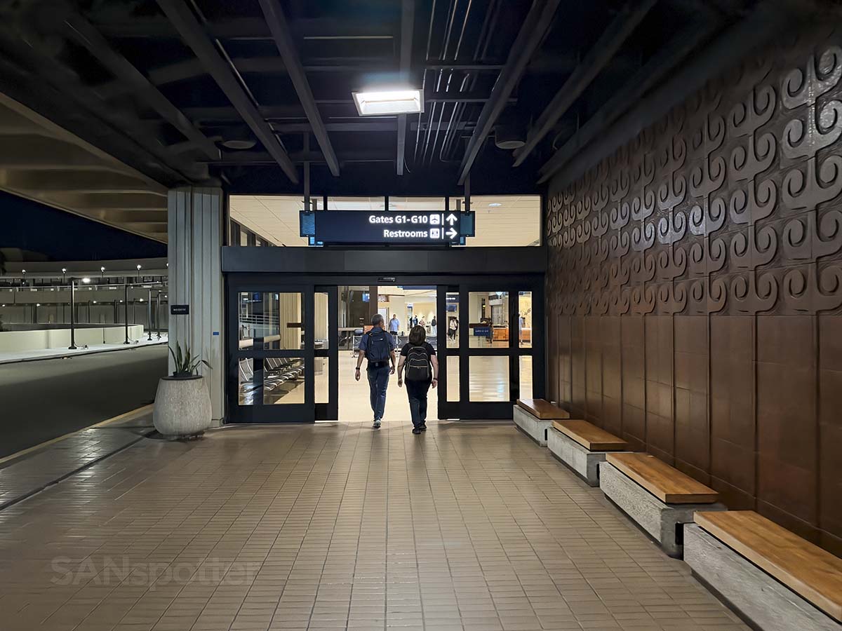 Walking into Concourse G Honolulu International Airport