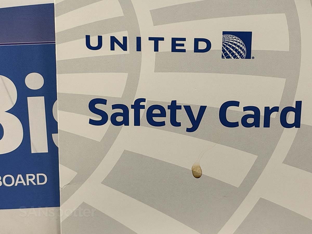 United Airlines 757-300 safety card cover
