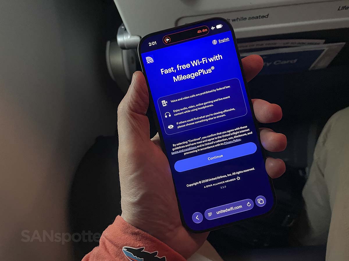 free Starlink Wi-Fi in United Airlines A321XLR economy